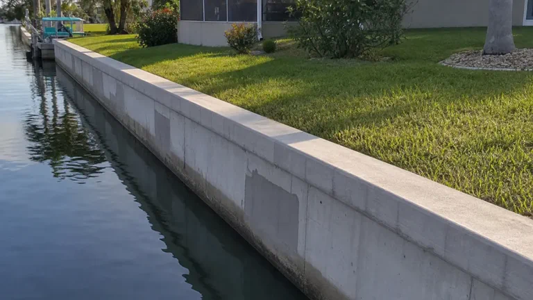 Finished waterfront repair example for seawall planning