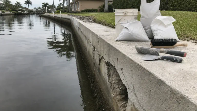 Waterfront seawall repair conditions near Punta Gorda